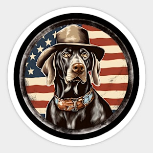 Patriotic German Shorthaired Pointer Sticker